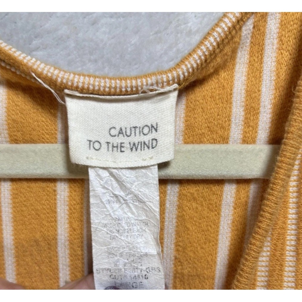 Caution To The Wind Jumpsuit‎ Womens Large Striped Belted Boho Romper - Picture 6 of 11